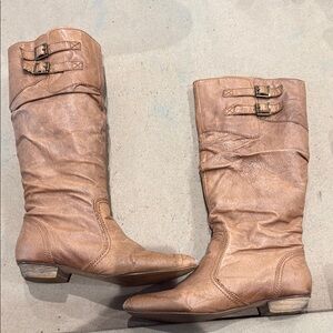 Steve Madden Tan Leather small Heeled Boots